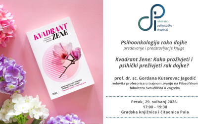 Stručno predavanje ”Psihoonkologija raka dojke” i predstavljanje knjige ”Kvadrant žene”, prof. dr. sc. Gordana Kuterovac Jagodić